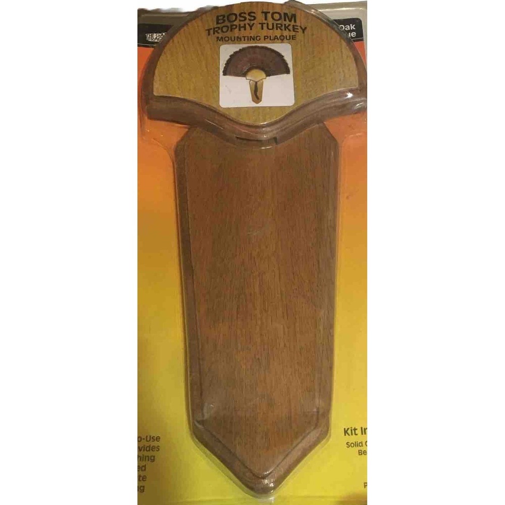 Vintage Solid Oak Taxidermy Turkey Tail Fan Mounting Plaque